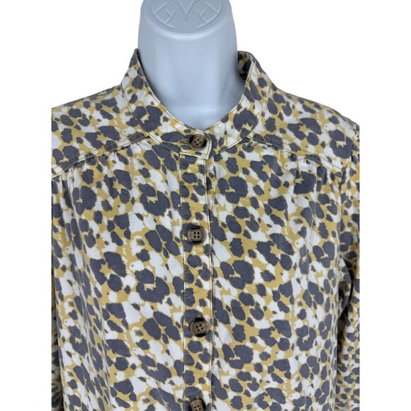 CAbi 5854 Providence Shirt Jacket Women Leopard Yellow Shacket Size M - Picture 2 of 9